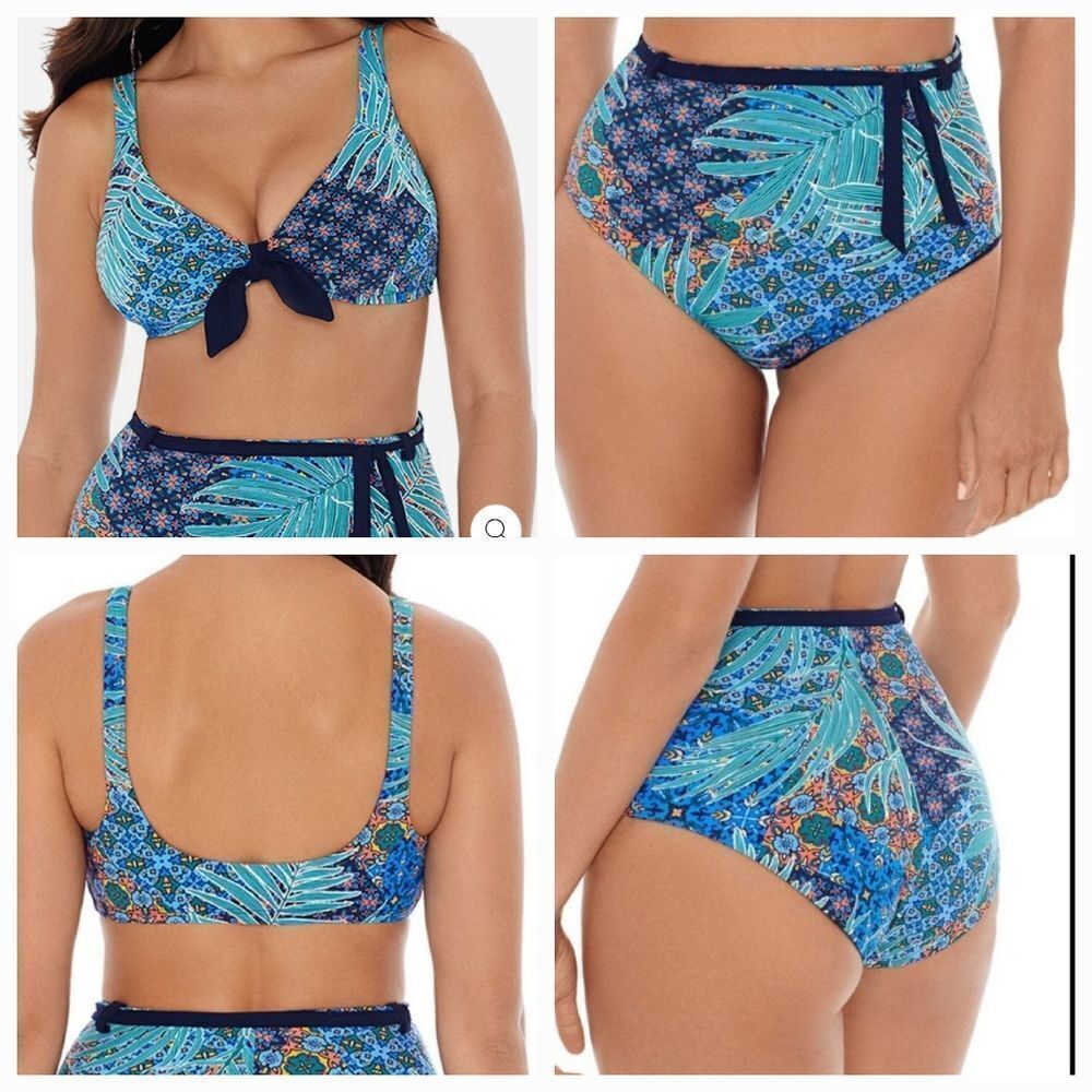 Skinny Dippers Miraclesuit Millie Fiore Cherry Top & High Waist Bottom Bikini  M